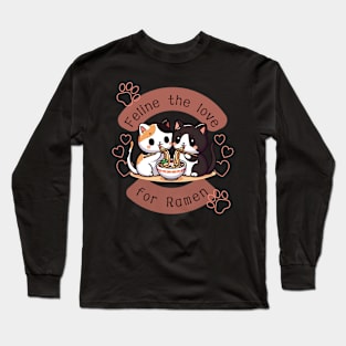 Feline the love for Ramen Long Sleeve T-Shirt